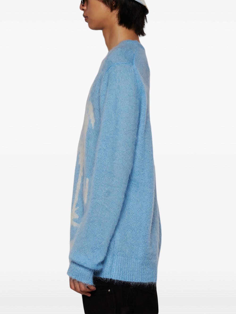 Sky Mohair Logo Knit Crewneck