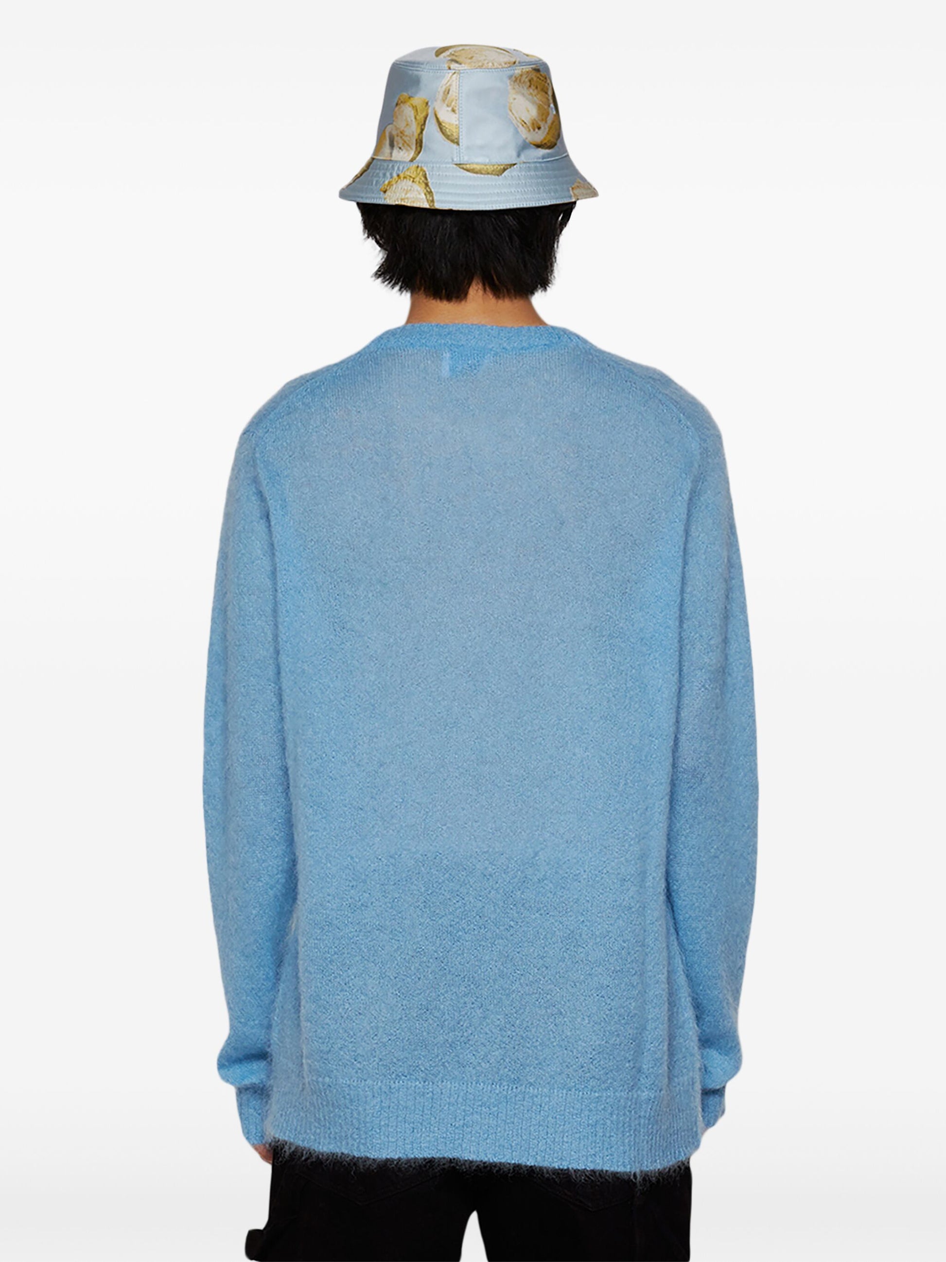 Sky Mohair Logo Knit Crewneck