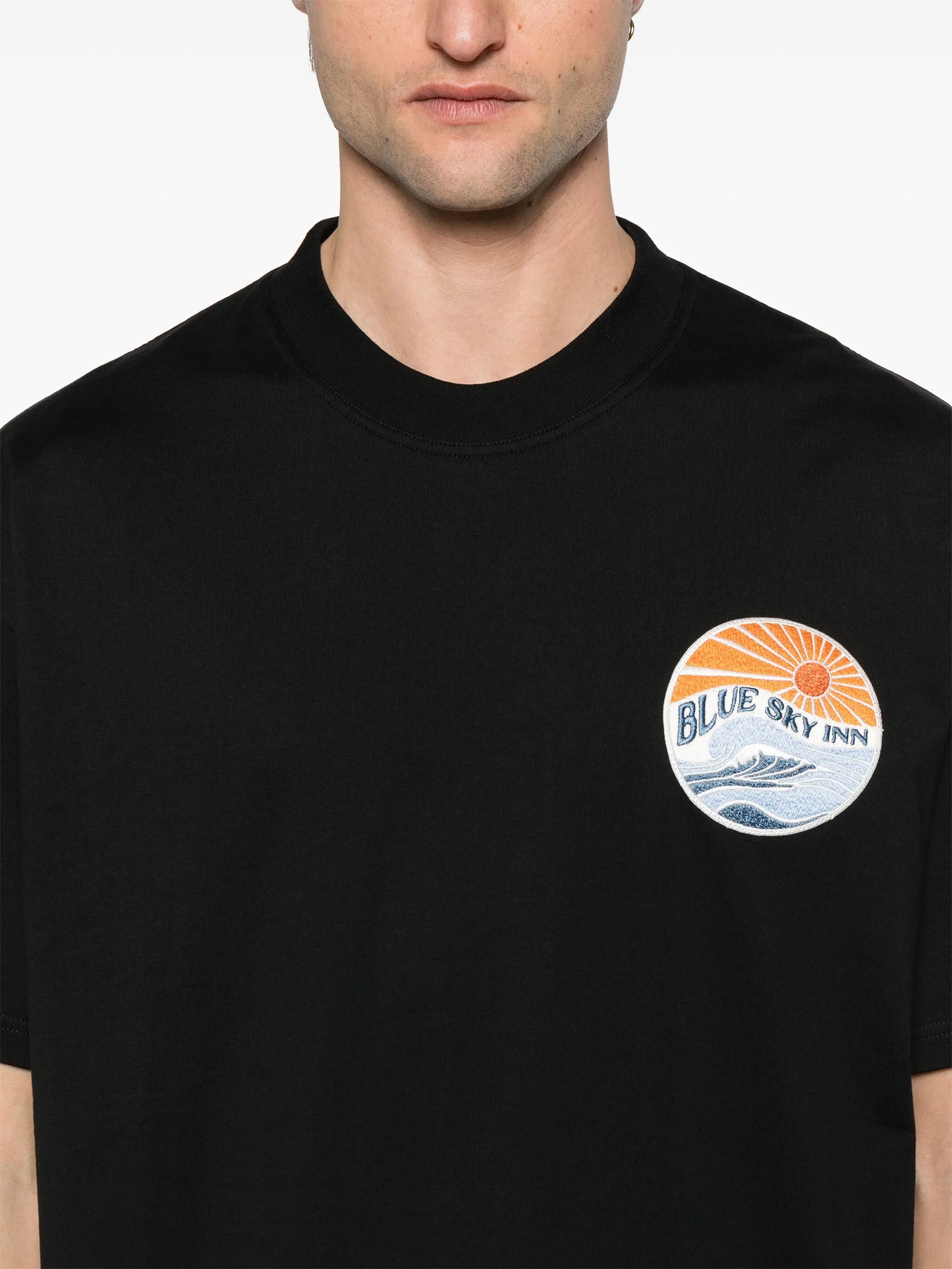 BLACK GREAT WAVE PATCH TSHIRT