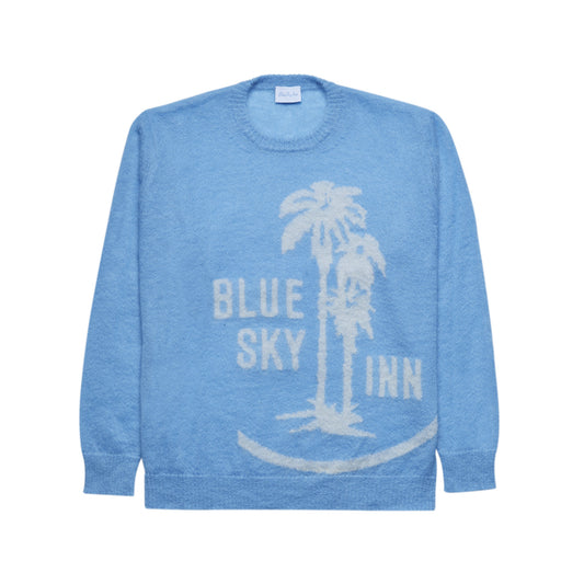 Sky Mohair Logo Knit Crewneck